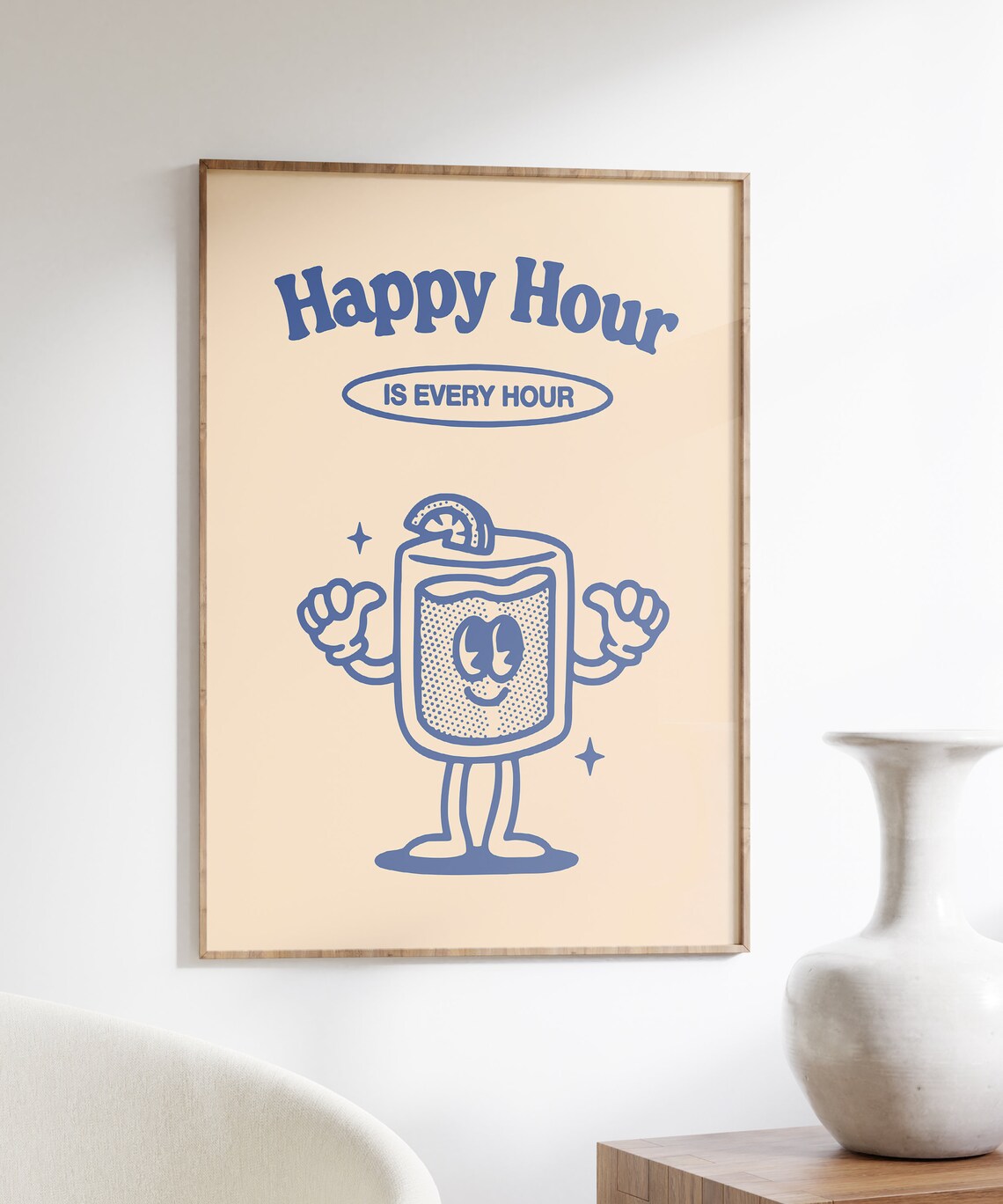 Retro Happy Hour Cocktail Poster, Groovy 70s Decor - Image 6