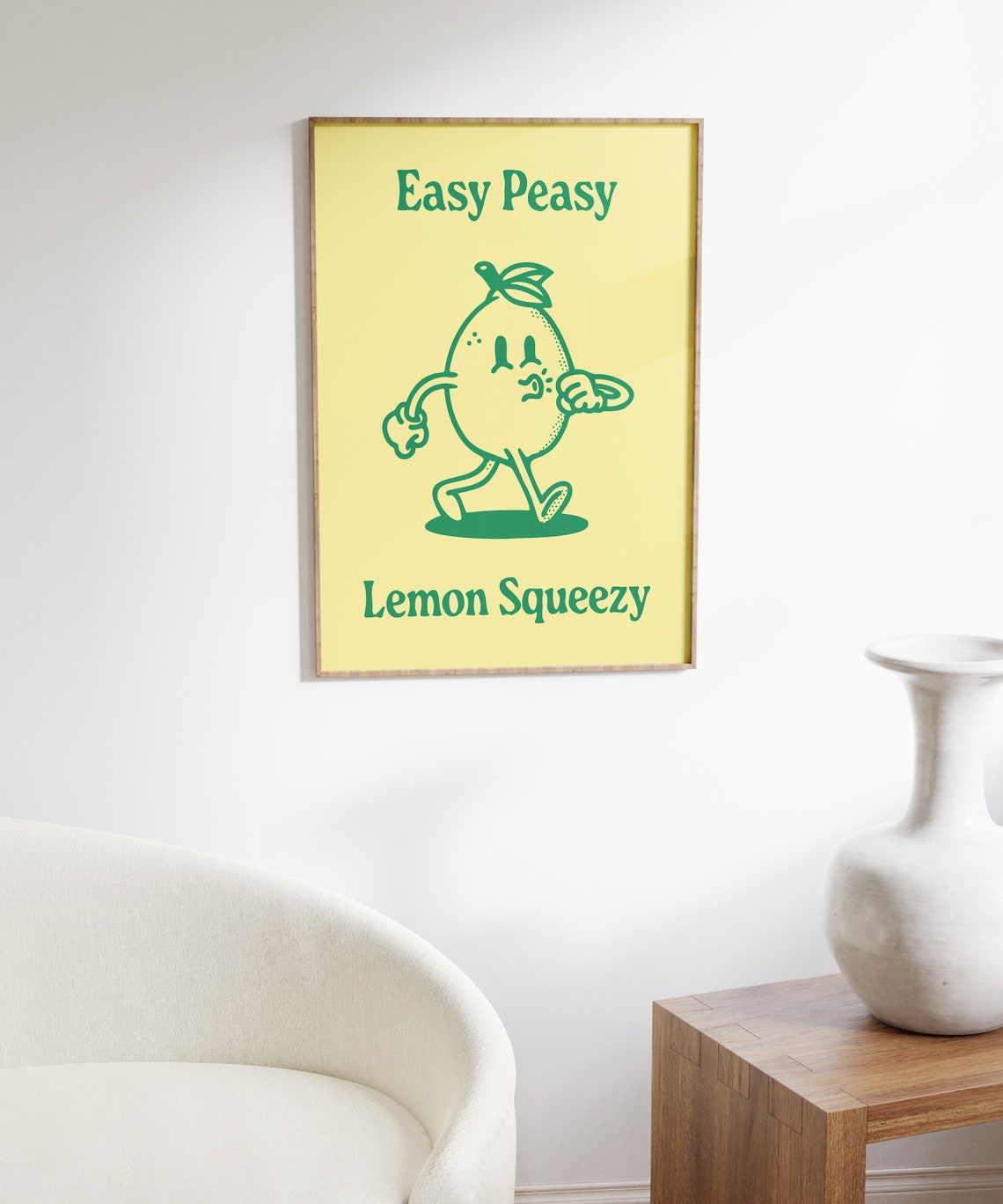 Easy Peasy Lemon Squeezy Retro Cartoon Lemon Character Poster - Image 6