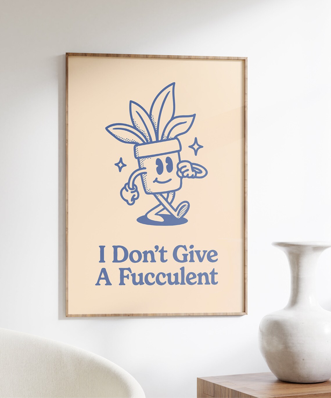 Succulent Retro Plant Art Print, Quirky Decor - Image 3