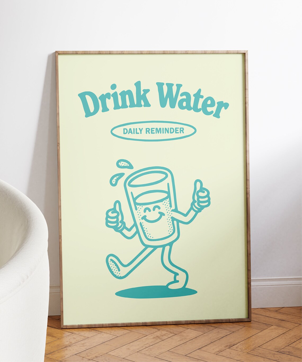 Drink Water Retro Hydration Reminder Art Print - Image 7