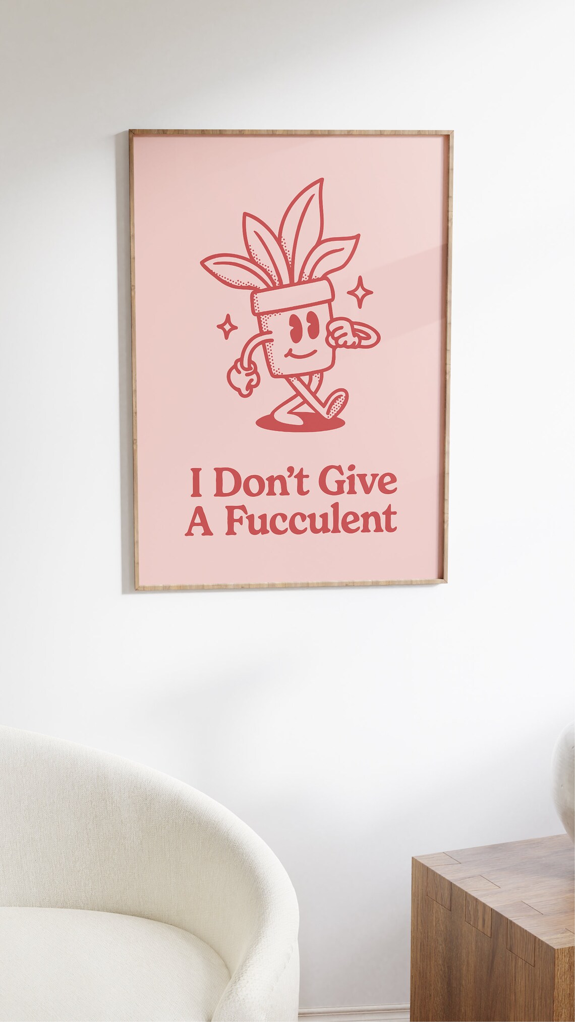 I Don't Give A Fucculent Funny Succulent Art Print - Image 2