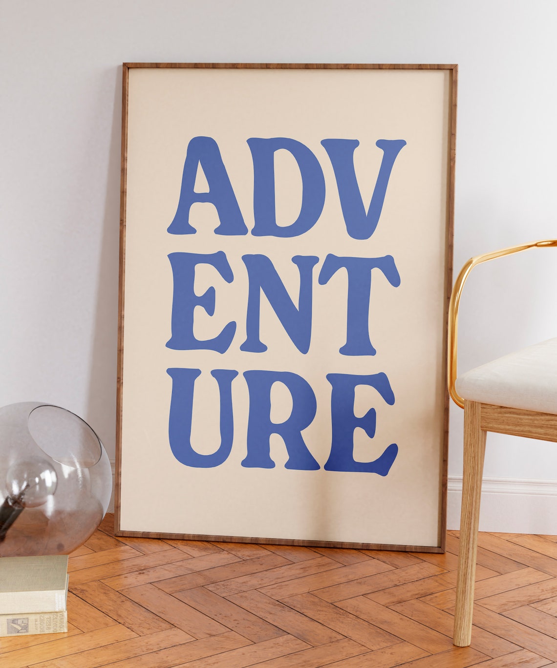Adventure Stacked Blue Bold Typography Retro Wanderlust Quote Poster - Image 4