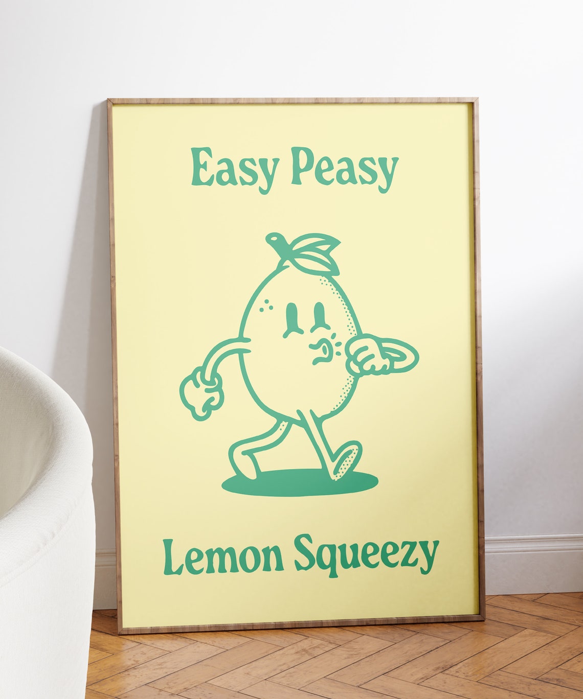 Easy Peasy Lemon Squeezy Retro Cartoon Lemon Character Poster - Image 5