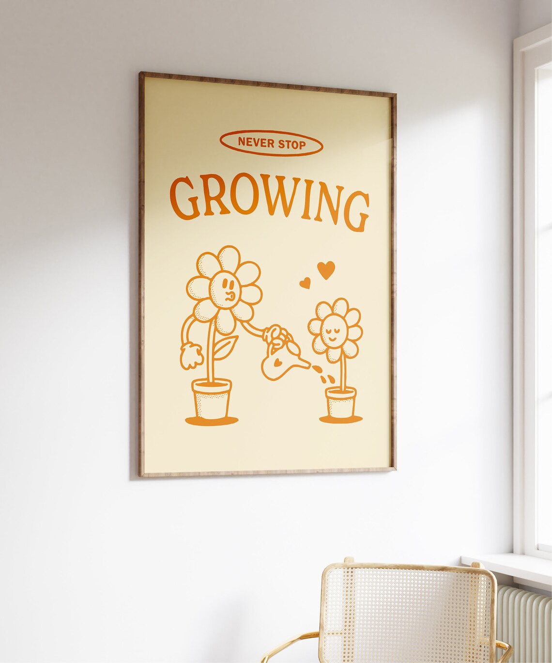 Never Stop Growing Retro Motivational Art Print - Image 6