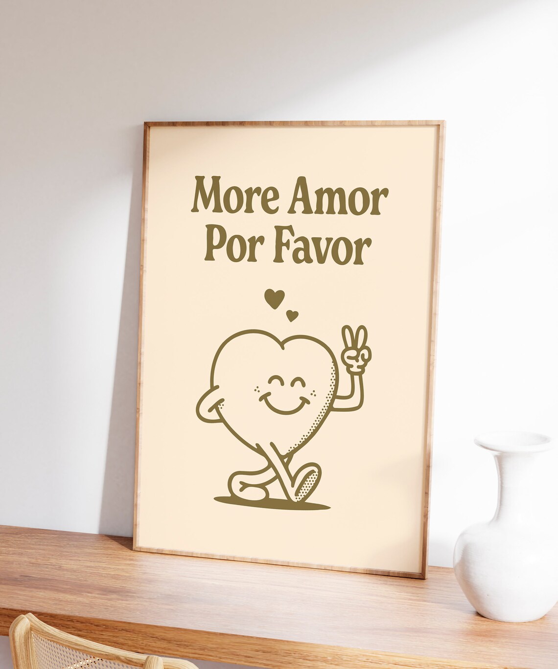 More Amor Por Favor Cute Retro Heart Love Quote Wall Decor Poster - Image 6