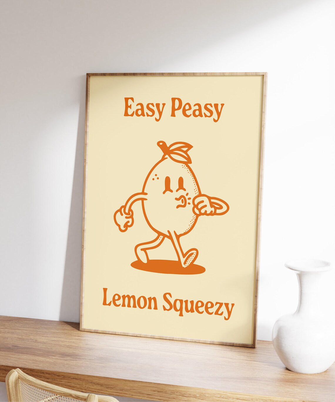 Easy Peasy Lemon Squeezy Retro Character Art Print - Image 3