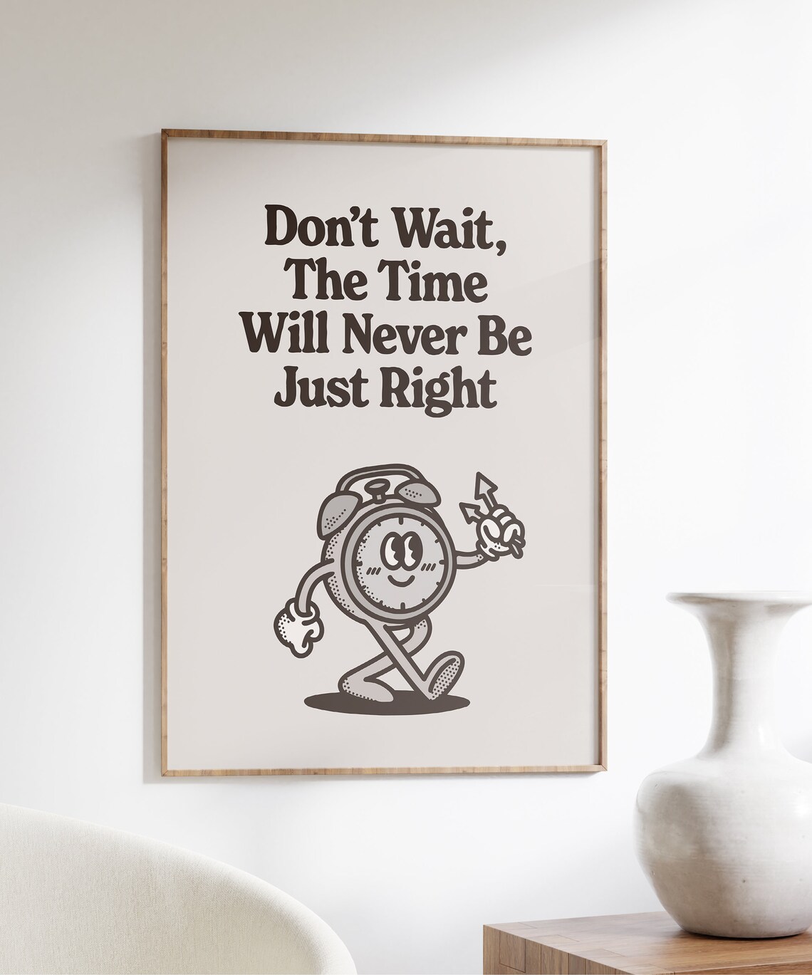 Don’t Wait Quote Print, Retro Motivational Poster - Image 4
