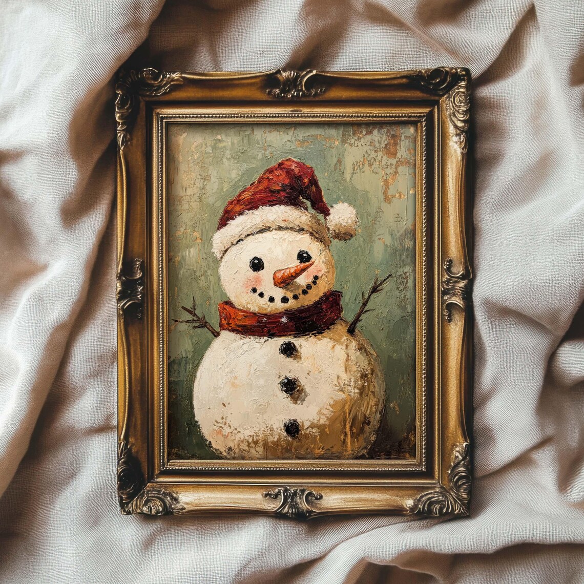 Snowman Vintage Style, Cozy Cottage Holiday Decor