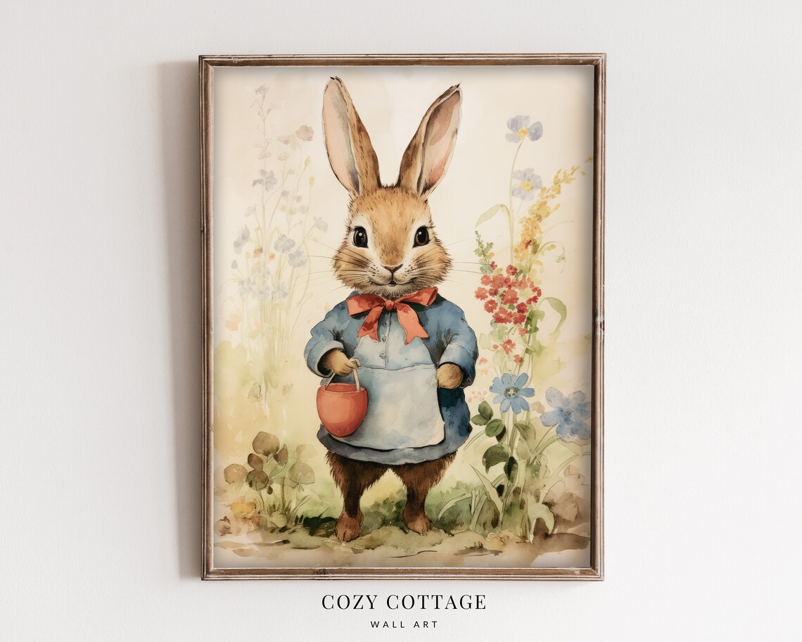 Vintage Easter Bunny, Cottage Easter Spring Decor