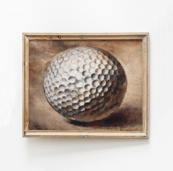 Vintage Golf Ball Close Up Still Life Retro Sports Room Poster