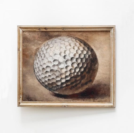 Vintage Golf Ball Print Sports Room Painting Dorm Poster Kid Neutral Art Athlete Wall Modern Organic Decor Boy Bedroom
