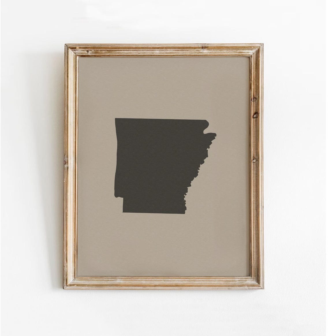 Arkansas State Silhouette Map Minimalist Black Home Decor Poster