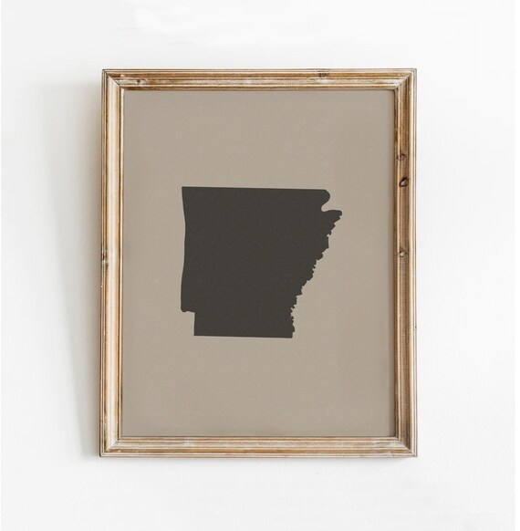 Arkansas State Print Ar Silhouette Wall Art Home Outline Poster Map Housewarming Gift Usa Moving Handdrawn Neutral Sign