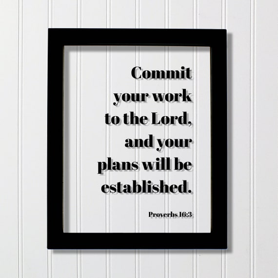 Proverbs 16:3 Bible Verse Christian Decor Art Print