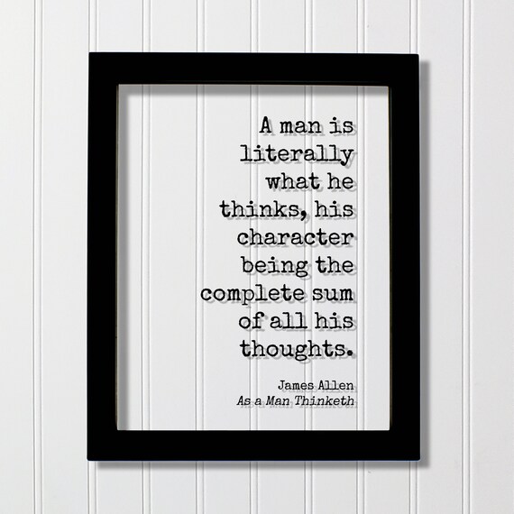James Allen As A Man Thinketh Inspirational Mindset Quote Poster