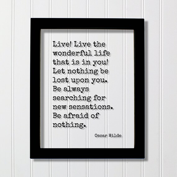 Oscar Wilde Live The Wonderful Life New Sensations Quote Poster