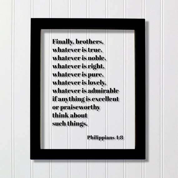 Philippians 4:8 Scripture Art Print, Bible Verse