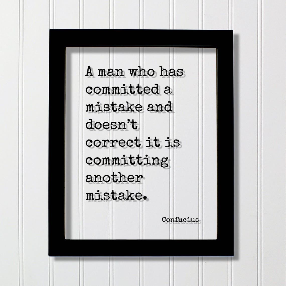 Confucius Mistake Correction Wisdom Typewriter Style Quote Poster