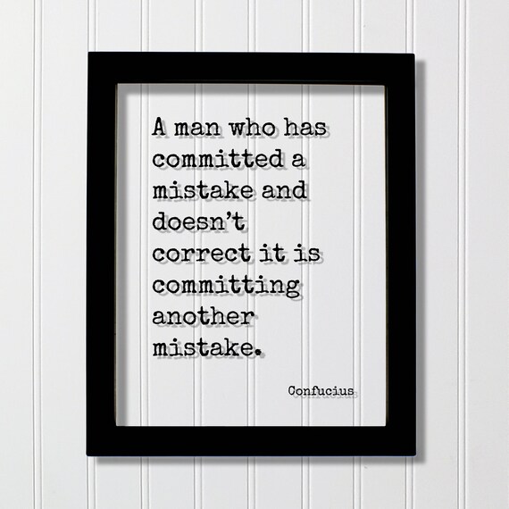 Confucius Mistake Correction Wisdom Typewriter Style Quote Poster