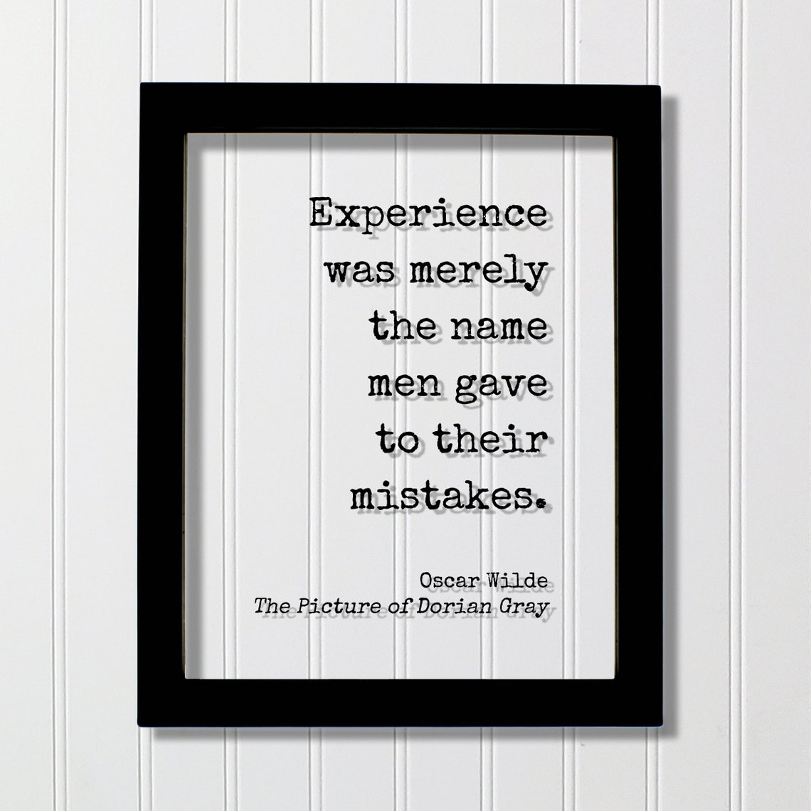 Oscar Wilde Experience And Mistakes Dorian Gray Quote Poster