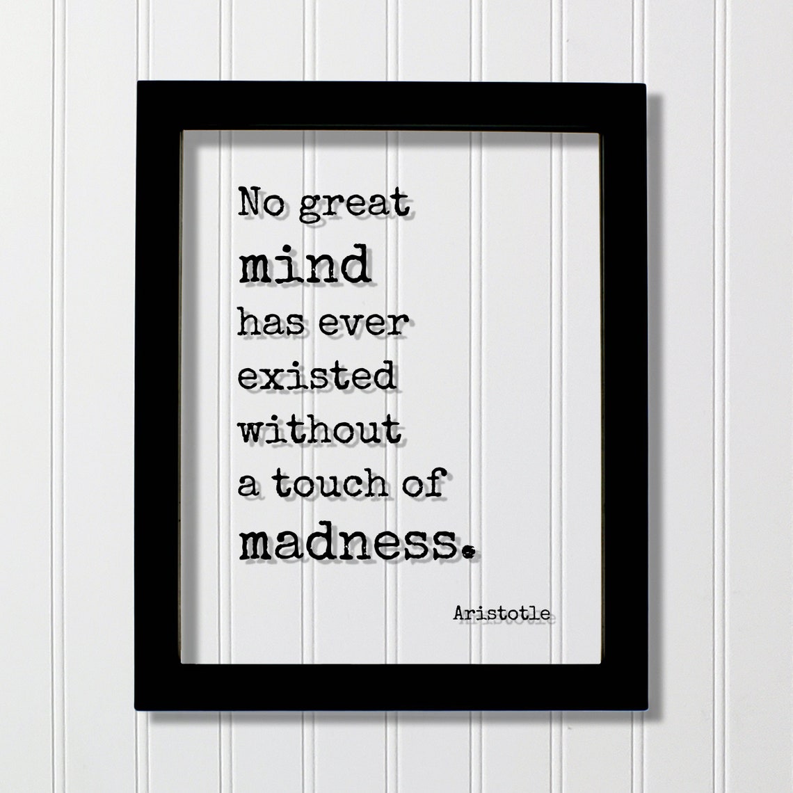 Aristotle No Great Mind Madness Quote Minimalist Typography Poster