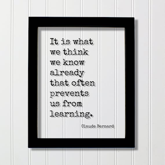 Claude Bernard Learning Quote Floating Black Typewriter Poster