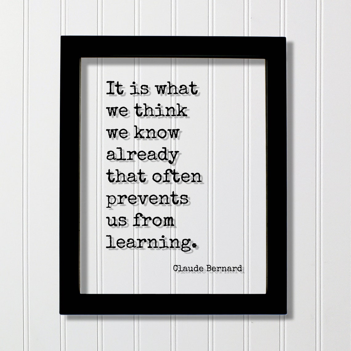 Claude Bernard Learning Quote Floating Black Typewriter Poster