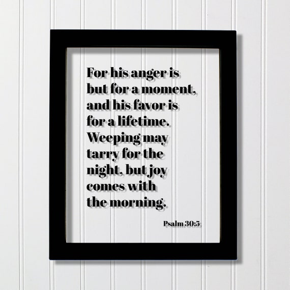 Psalm 30:5 Scripture Art Print, Morning Joy