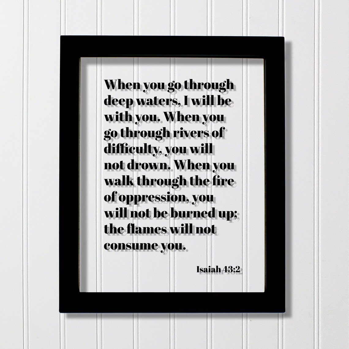 Isaiah 43:2 Scripture Art Print, Christian Wall Decor