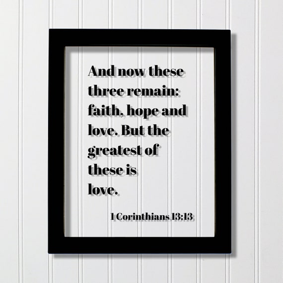 1 Corinthians 13:13 Faith Hope Love Scripture Art Print