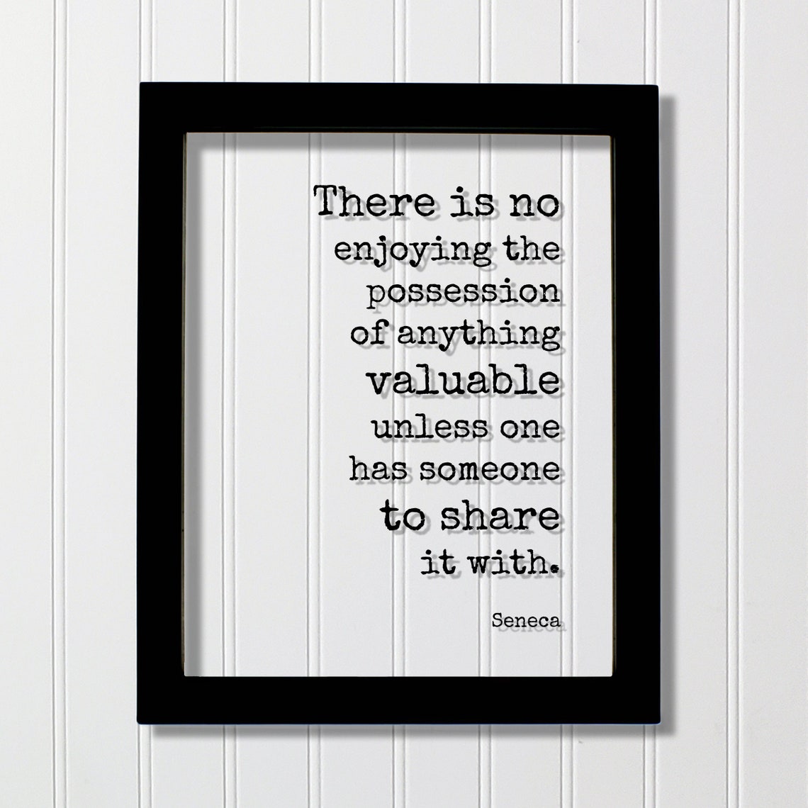 Seneca Sharing Quote Minimalist Typography Philosophy Wall Poster