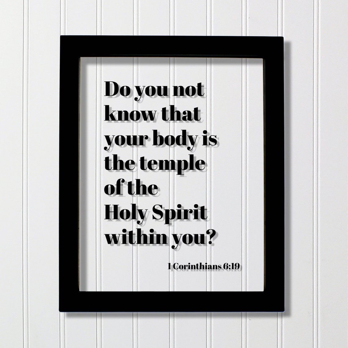 1 Corinthians 619 Scripture Poster Floating Glass Frame Bible Verse