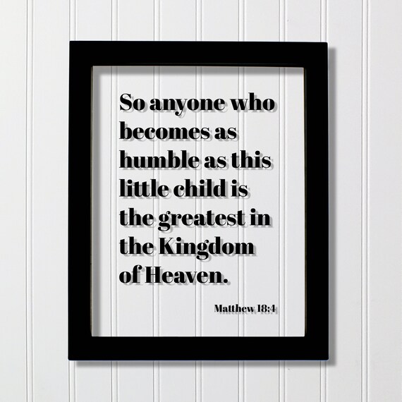 Matthew 18:4 Humble Little Child Floating Scripture Verse Poster