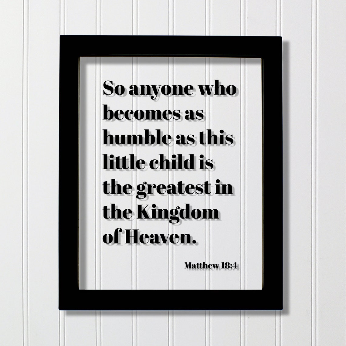 Matthew 18:4 Humble Little Child Floating Scripture Verse Poster