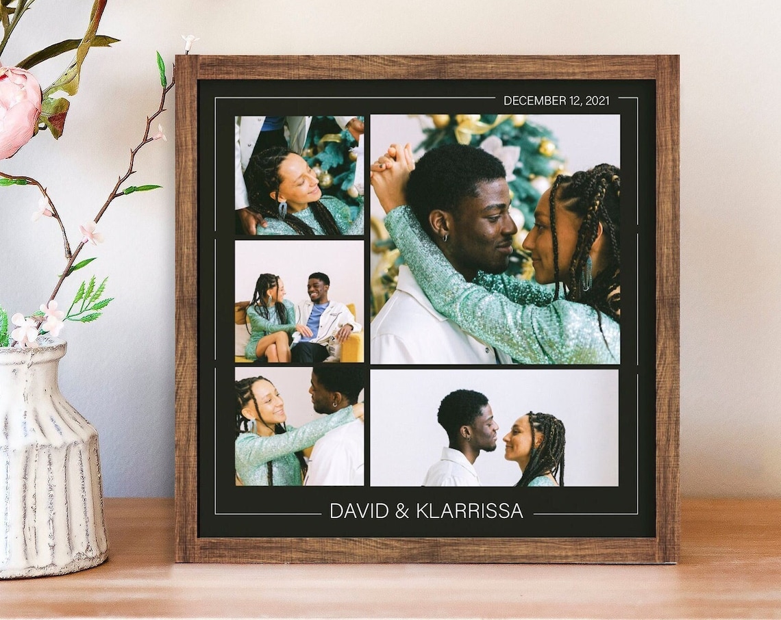 Couples Photos Wedding Collage, Personalized Poster