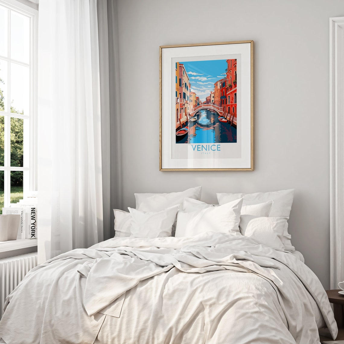 Venice Italy Canal Bridge Gondola Cityscape Vintage Travel Poster - Image 2
