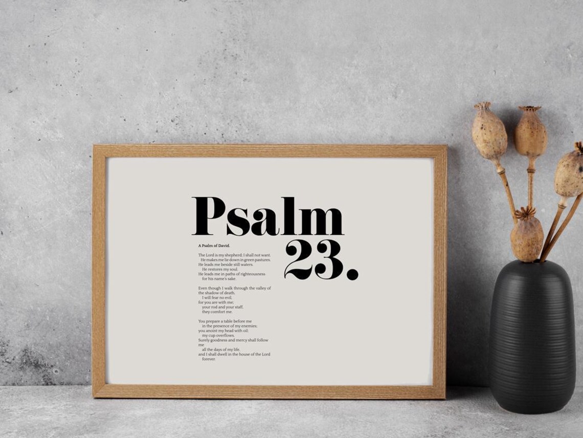 Psalm 23 Landscape Scripture Art Print for Home - Image 3