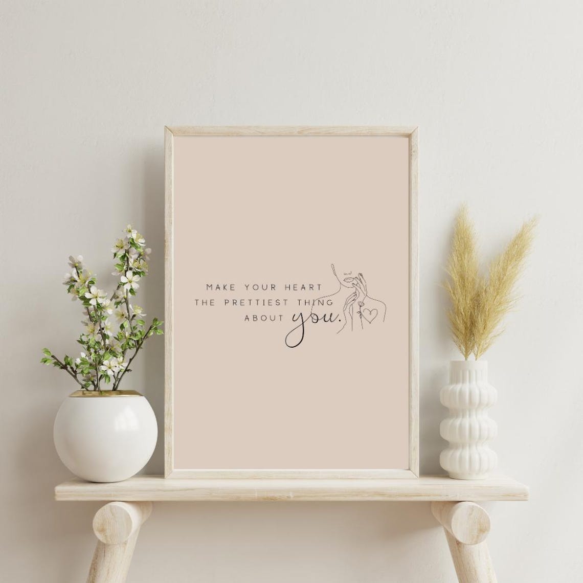 Make Your Heart the Prettiest Thing About You Line Art Poster - Image 3