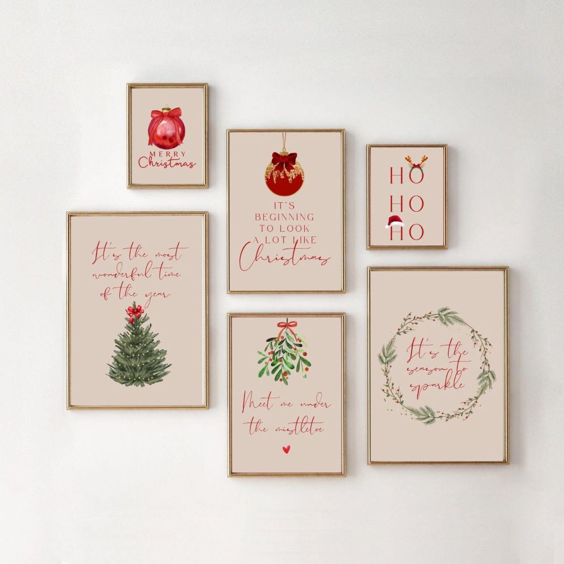 Its The Most Wonderful Time Of The Year Beige Tree Bow Poster - Image 3