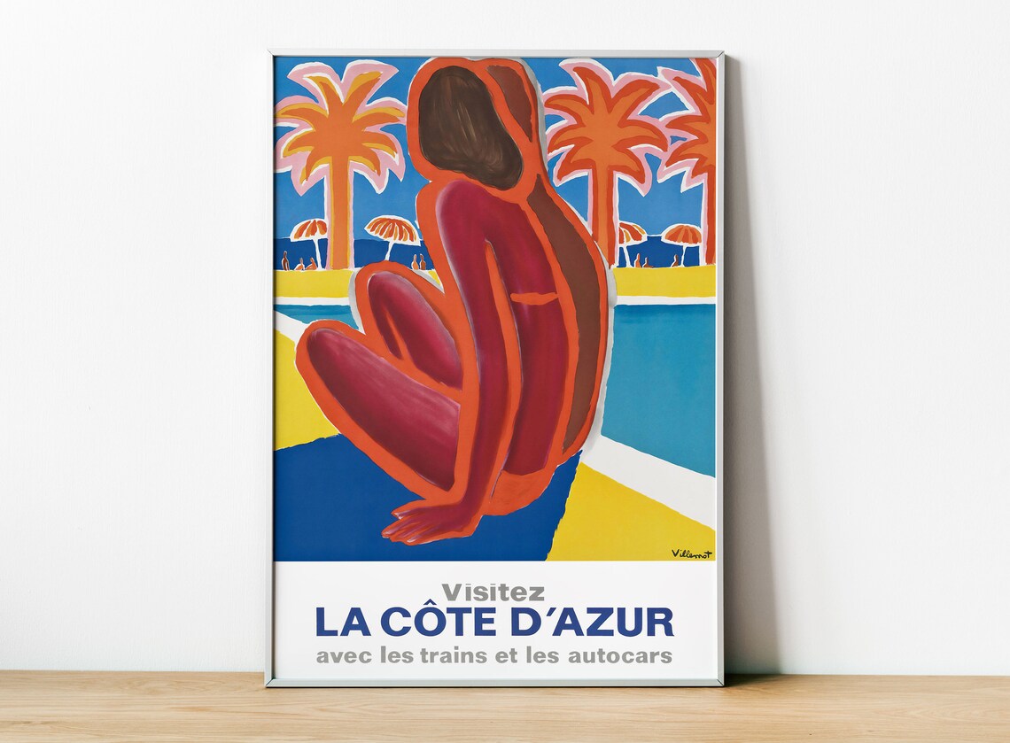 Visitez La Côte D'Azur, Vintage France Travel Poster