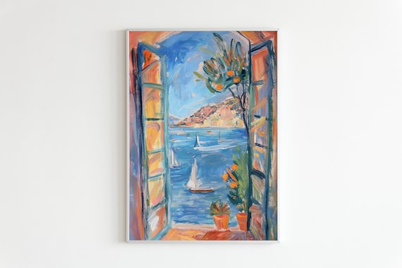 Matisse Open Window Poster, Mediterranean Seaside Print