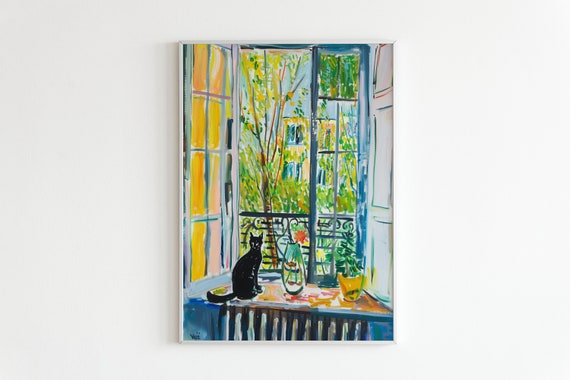 Henri Matisse Open Window Poster Matisse Cat Art Print Botanical Wall Decor Impressionist Fauvism Painting Matisse Artwork