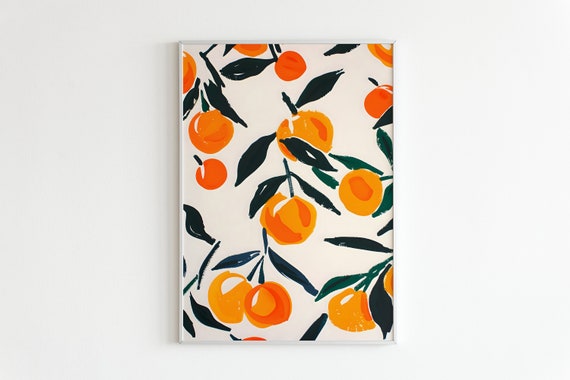 Citrus Orange Poster Fresh Fruit Art Print Henri Matisse Artwork Zesty Kitchen Wall Art Summer Citrus Decor Vibrant Home Art