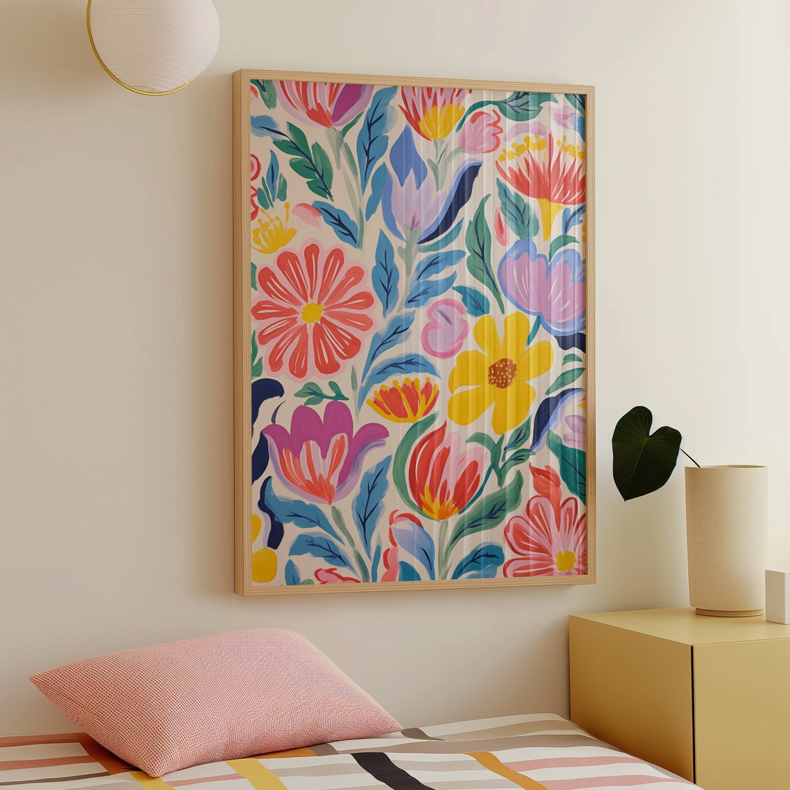 Colorful Abstract Floral Garden Pattern Bright Blooms Art Poster - Image 4