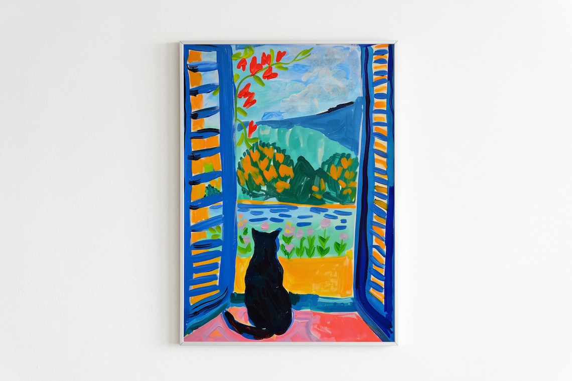 Matisse Cat Poster, Fauvism Modern Wall Art Print