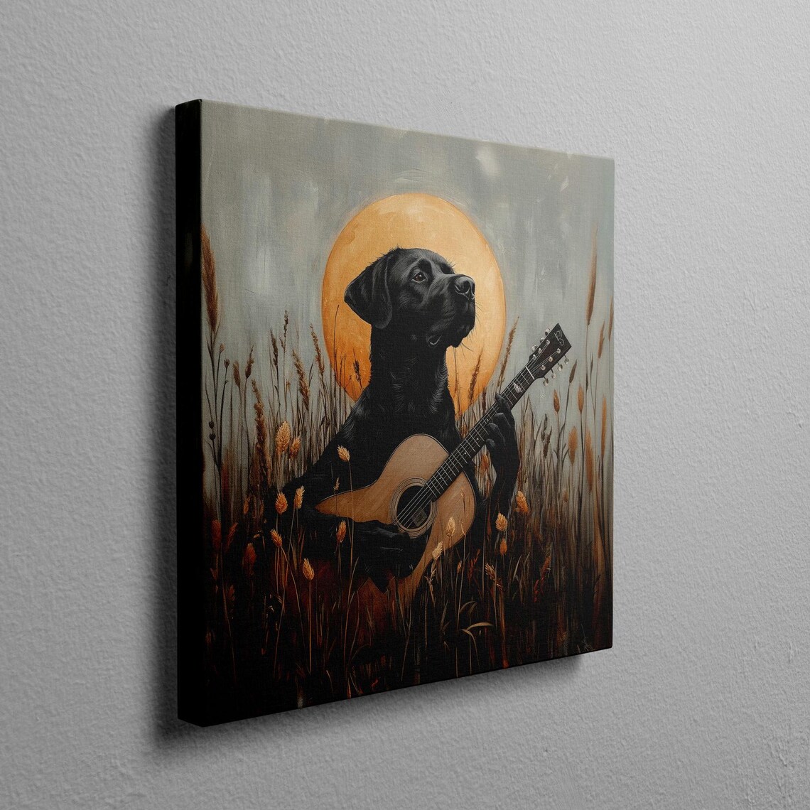 Black Lab Guitar Art, Musical Dog Wall Art Print - Image 2
