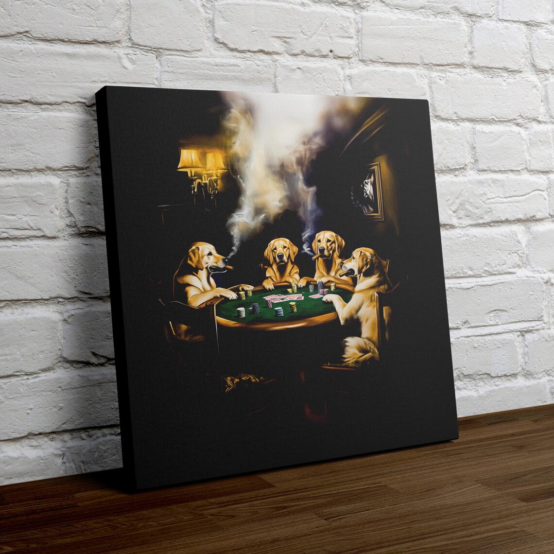 Labrador Poker Dog, Funny Game Room Art Print - Image 4
