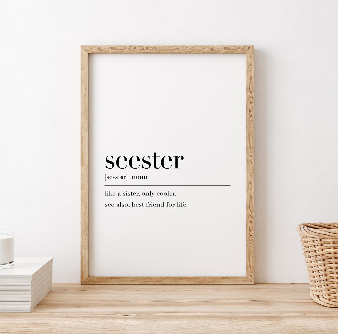 Seester Seester Definition Poster Seester Quote Print Dictionary Poster Funny Wall Art Home Decor Best Friend Gifts - Image 2