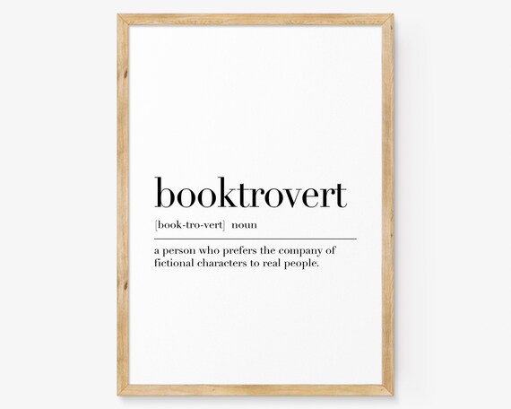 Booktrovert Dictionary Definition Poster Book Lover Gift Funny Reading Quote