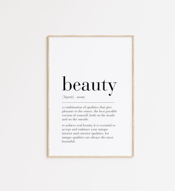 Beauty Definition Poster Self Love Quote Dictionary Inspirational